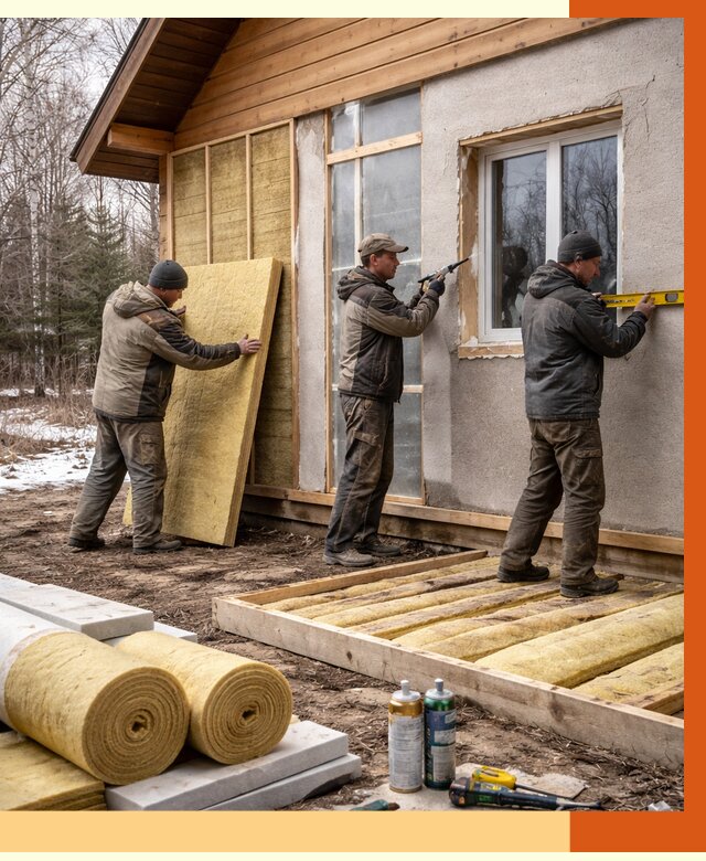 Утепление дачного дома в Благовещенске от 4825 руб/м2 — недорого | ТепломастерБгн
