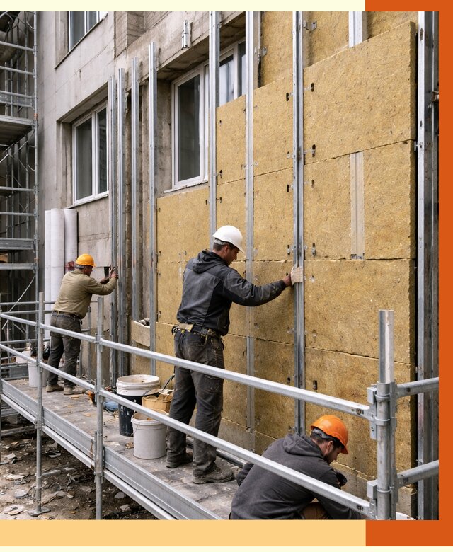 Утепление вентилируемого фасада в Благовещенске от 5688 руб/м2 — монтаж и утепление вентфасад | ТепломастерБгн